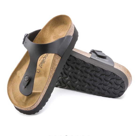 BIRKENSTOCK PAPILLIO Gizeh Platform Black Sandals - Picture 3 of 8
